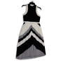 NWT Womens Multicolor Chevron Striped Sleeveless Back Zip A-Line Dress Sz 0 image number 4