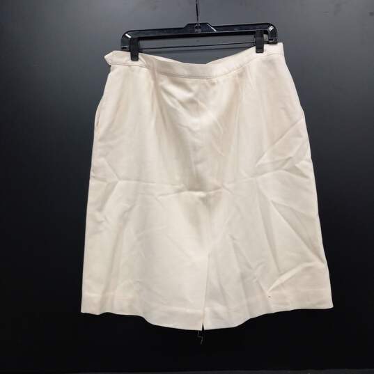 Women's Off White Lands End Wool Skirt Size 11 image number 1