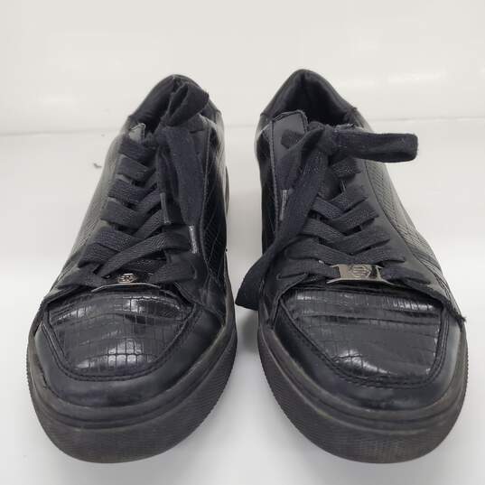 Philipp Plein Black Croc Embossed Leather Tusk Lace Up Sneakers Size 40 image number 2