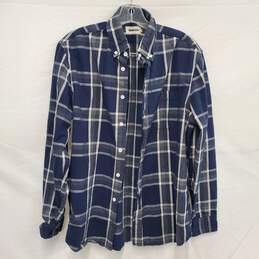 Taylor Stitch MN's 100% Organic Cotton Blue Plaid Long Sleeve Shirt Size 40