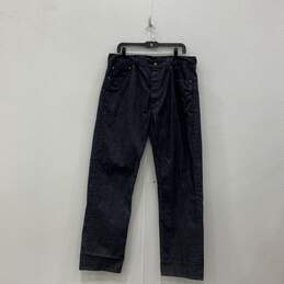 Mens 501 Black Dark Wash 5-Pocket Design Denim Straight Jeans Size 36/32