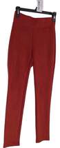Womens Red Flat Front Elastic Waist Pull On Jagging Leggings Size XXS image number 2