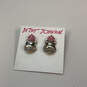 Designer Betsey Johnson Silver-Tone Hippopotamus Fashionable Stud Earrings image number 4