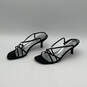 IOB Womens Suspend Black Leather Open Toe Slip-On Strappy Sandals Size 10 image number 4