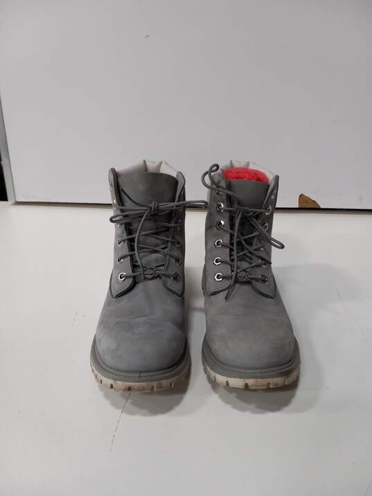 Timberland Women's Gray Nubuck Leather Boots A1517 Size 8 image number 2