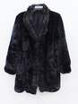 Women's Kristen Blake Reversible Black Faux Fur Soft Plush Coat Size Small image number 1