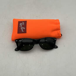 Womens Black Full Rim Wayfarer Sunglasses With Orange Carry Case