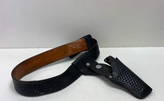 Tex Shoemaker & Sons Black Leather Gun Belt Holster image number 2