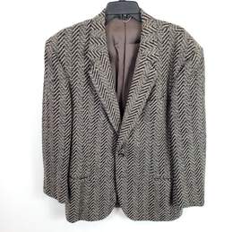 Naldini Men Brown Knitted Wool Sport Coat Sz 50