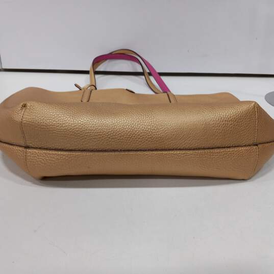 Ralph Lauren Gold/Pink Olivia Metallic Reversible Tote Bag image number 3
