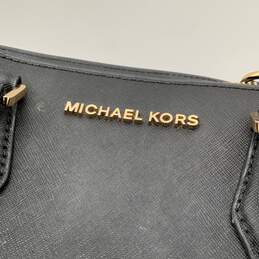 Michael Kors Womens Black Leather Handle Bottom Stud Satchel Bag Purse alternative image