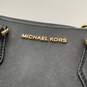 Michael Kors Womens Black Leather Handle Bottom Stud Satchel Bag Purse image number 2
