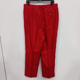 Ralph Lauren Women's Red 100% Linen Pleated Pants Size 16 alternative image