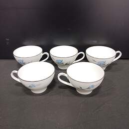 Set of 5 Noritake Sylvia 6603 Floral Tea Cups
