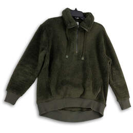 Womens Green Talus Sherpa Long Sleeve 1/4 Zip Pullover Sweatshirt Size S