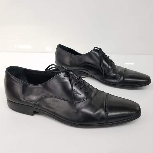 Salvatore Ferragamo Black Leather Lace Up Dress Shoes Men's Size 10.5D image number 6