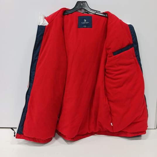 Men's U.S. Polo Assn. Red & Blue With White Hood Jacket Size 2XL image number 3