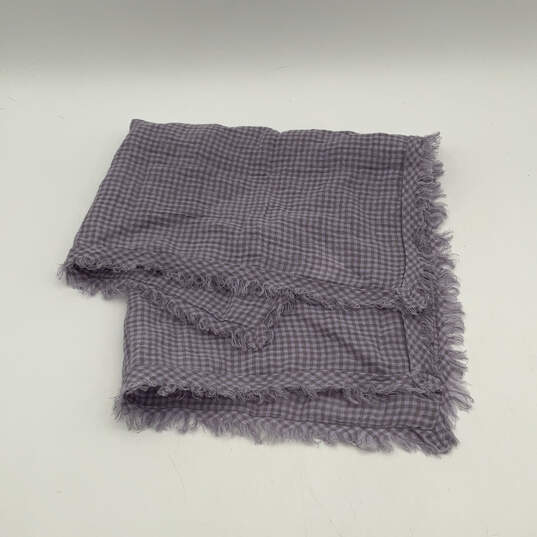 NWT Womens Purple Puckered Organic Linen Bandana Square Scarf One Size image number 2