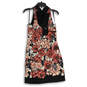 Womens Multicolor Floral Sleeveless Halter Neck Short A-Line Dress Size M image number 2