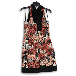 Womens Multicolor Floral Sleeveless Halter Neck Short A-Line Dress Size M alternative image