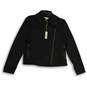 NWT Max Studio Womens Black Spread Collar Long Sleeve Full-Zip Jacket Size S image number 1