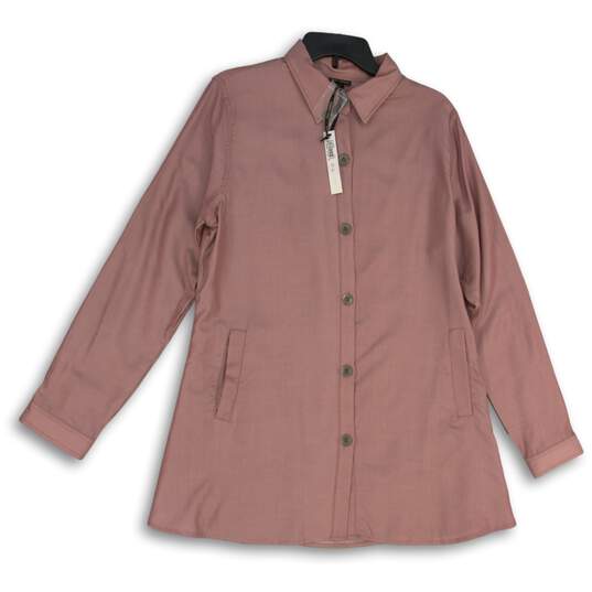 NWT Coco+Carmen Womens Pink Spread Collar Button-Up Shirt Size L/XL image number 1