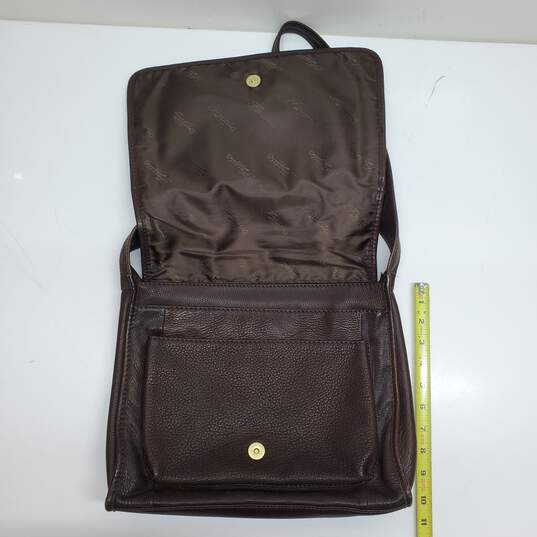 Fossil Brown Leather Messenger Bag image number 3