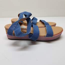 Steve Madden Strappy Bandi Wedge Sandals Denim/Multicolor Size 4 alternative image