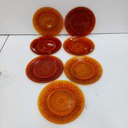 7pc. Set of Indiana Amber Glass Salad Plates alternative image