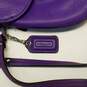 COACH Purple Leather Flap Card Organizer Clutch Wallet Wristlet image number 9
