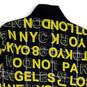 NWT Mens Black Yellow Graphic Print Long Sleeve Full-Zip Bomber Jacket Sz L image number 4