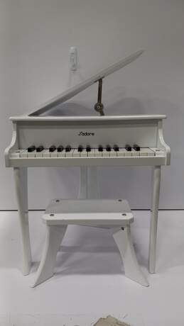 WHITE J'ADORE KIDS PIANO W/ STOOL