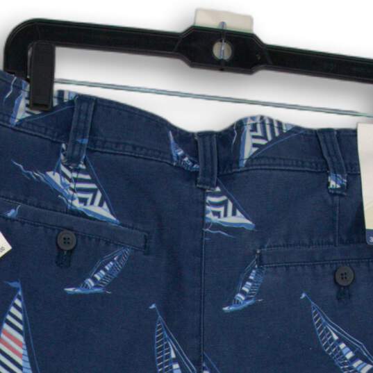 NWT Izod Mens Blue Red Printed Flat Front Beachtown Bermuda Shorts Size 32 image number 4