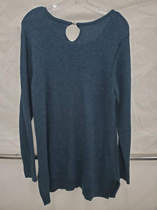 Simply Vera Women Peacock Sparkle Knit SWEATER Size XL Used image number 2