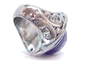 Thai Sterling Silver Faceted Amethyst Dome Statement Ring 11.9g image number 4