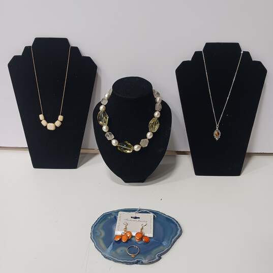 Bundle of Assorted White and Orange Fashion Jewelry image number 1