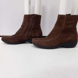 Clarks Women's Side Zip Brown Suede Ankle Boots Booties Size 8.5M alternative image