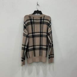 Womens Multicolor Plaid Long Sleeve Crew Neck Pullover Sweater Size Large alternative image