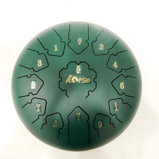 Horse Brand 13-Note Green Steel Tongue Drum w/ Case and Accessories image number 2