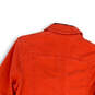 Womens Orange Notch Collar Long Sleeve Button Front Jacket Size Large image number 4