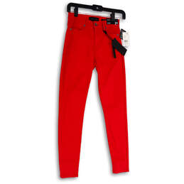 NWT Womens Red The Sultry Ultra High Pockets Stretch Skinny Leg Jeans Sz 24