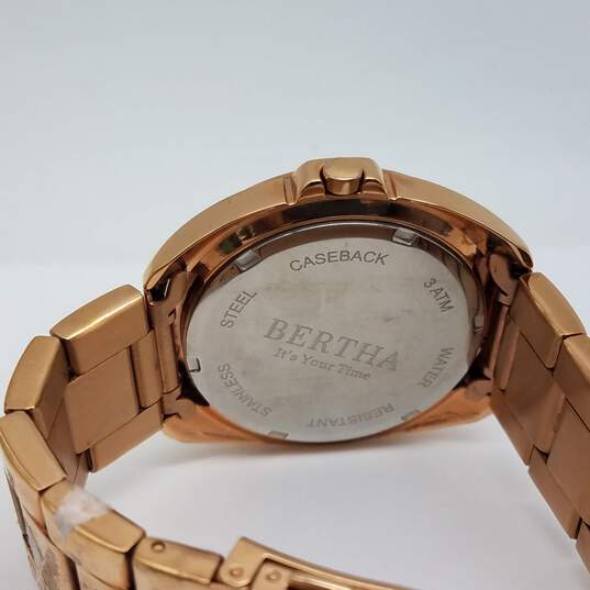 Bertha 39mm Rose Gold Tone Case Unisex Swiss Stainless Steel Quartz Watch image number 5