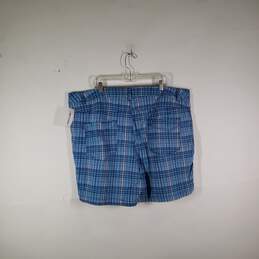 Womens Plaid Regular Fit Flat Front Slash Pockets Chino Shorts Size 26 alternative image