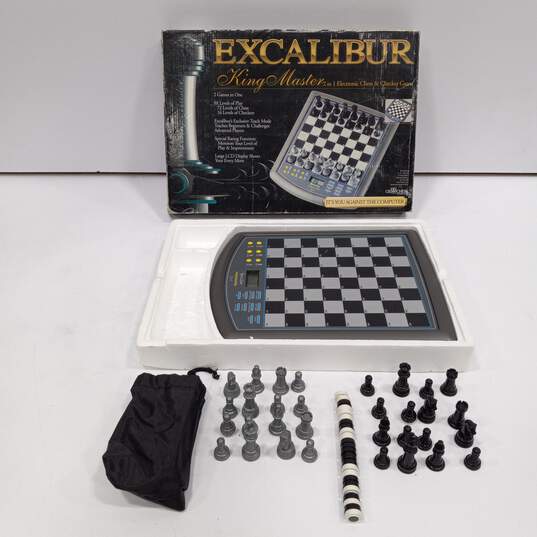 Excalibur King Master 2 in 1 Electronic Chess Checker Game w/Box image number 1
