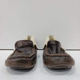 Men's UGG Brown Leather Slip-On Loafers Sz 14