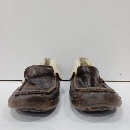 Men's UGG Brown Leather Slip-On Loafers Sz 14 image number 1