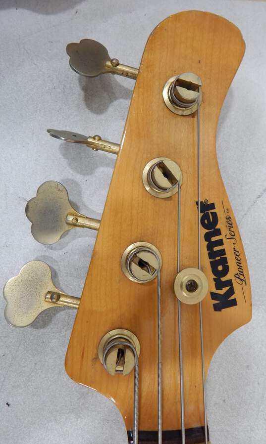 Kramer Brand Pioneer Series Model Sunburst Electric Bass Guitar w/ Soft Gig Bag (Parts and Repair) image number 4