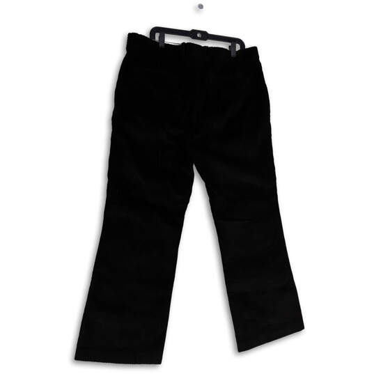 Womens Black Corduroy Flat Front Pockets Straight Leg Dress Pants Sz 40x32 image number 2