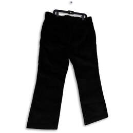 Womens Black Corduroy Flat Front Pockets Straight Leg Dress Pants Sz 40x32 alternative image