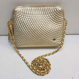 Bally Quilted Leather Crossbody Gold Metallic alternative image
